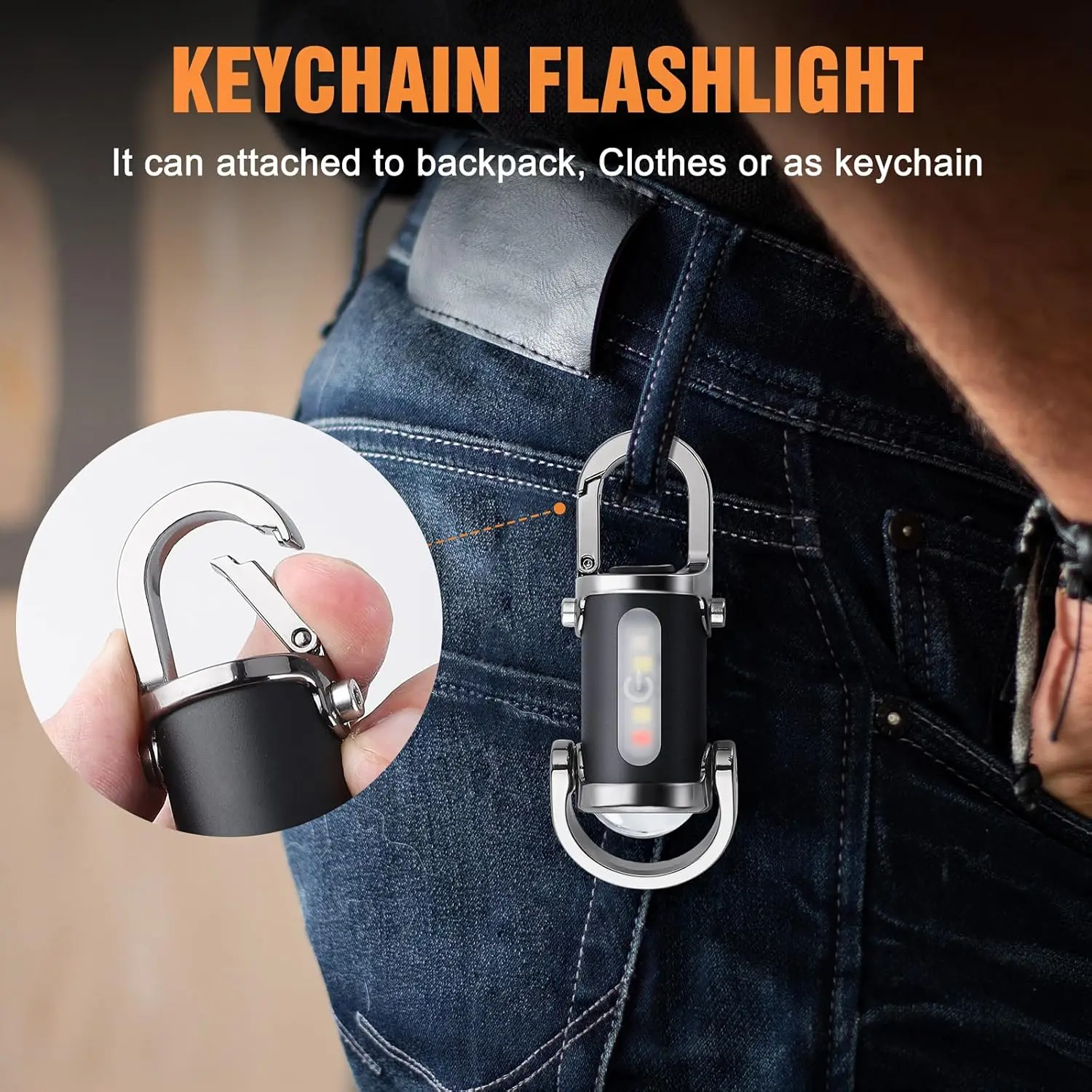 Мини-брелок-фонарик, перезаряж – обзор и цена Men Keychain Accessories