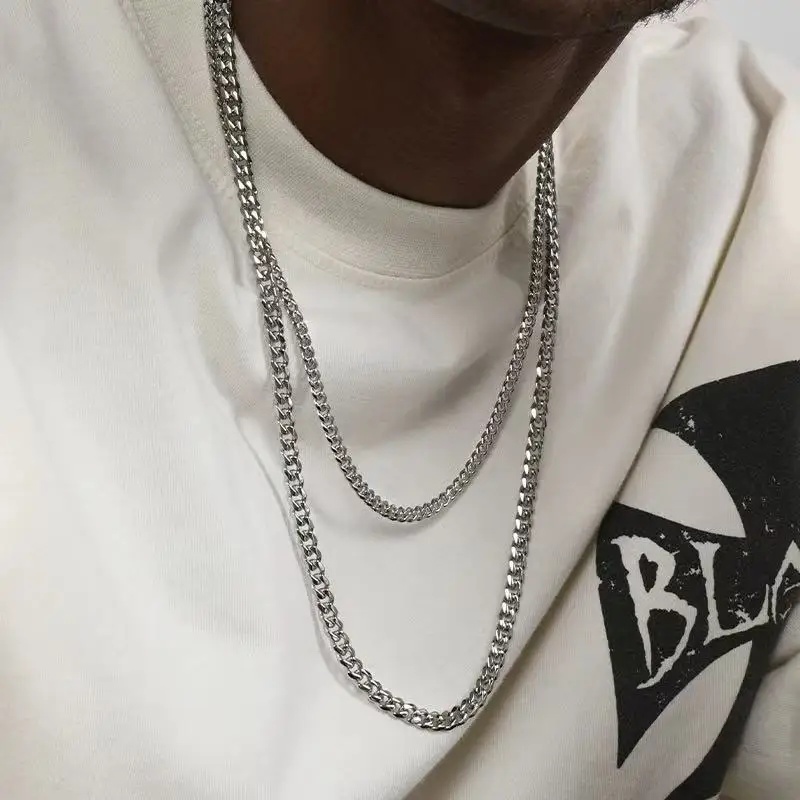 B&C Простая титановая кубинска – обзор и цена Men'S Accessories Chain