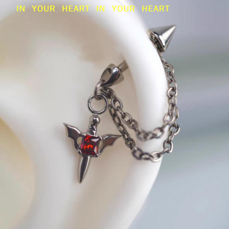 Серьга-цепочка с красным цирко – обзор и цена X Men Accessories